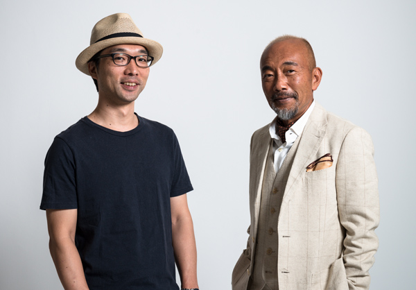 Actor Naoto Takenaka and producer Yutaka Kuramochi pose for photo during promotion press conference for their new theater play "Jiba" in Roppongi, Tokyo, July 29, 2016. (Photo/Takanori Abe for Lawson HMV Entertainment)
